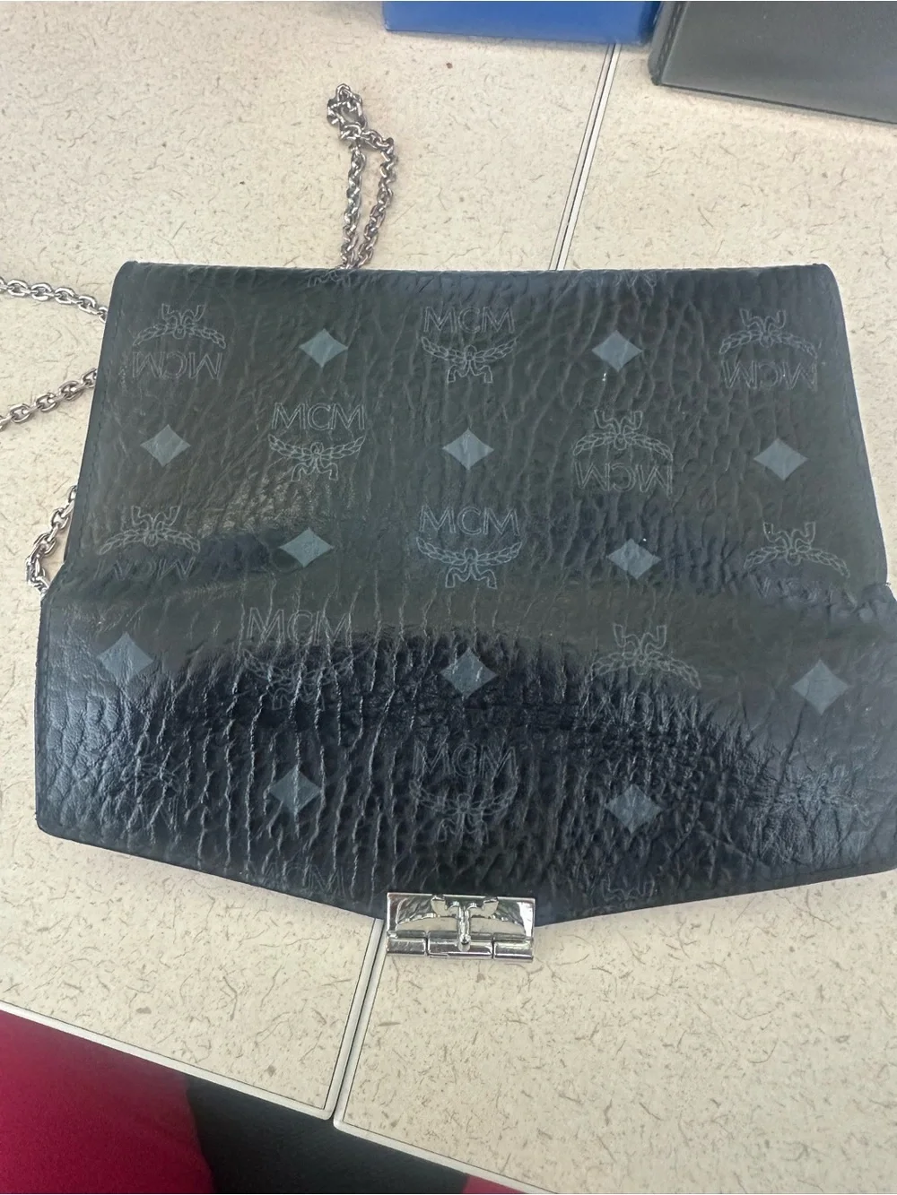 MCM black leather